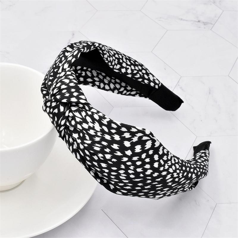 

1/4 шт. Шикарная повязка на голову с леопардовым принтом и центральным узлом из однотонной твиловой ткани, женский модный аксессуар для волос, стильная повязка для волос для девочек