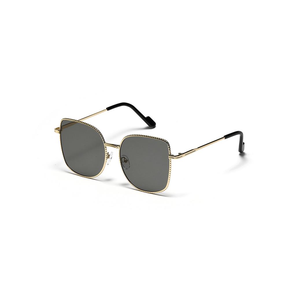 Framed Glasses Men'S Face Covering Metal Retro Sunglasses Women'S Big Face Plain Cat Eye Sunglasses