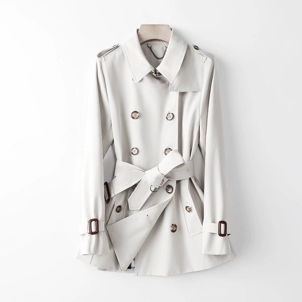 Jia Ze Hua 2025 Autumn British Style Women's Khaki Trench Coat - Classic Hepburn Jacket