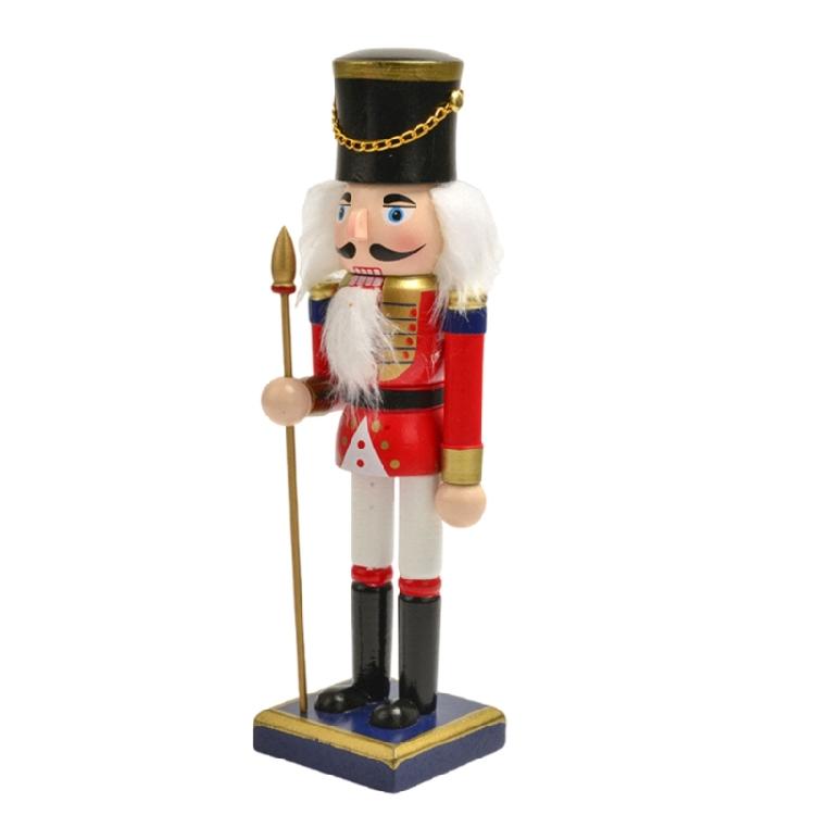 Collectible 25cm Wood Nutcrackers Figurine Handmade Tabletop Decoration Stylish Desktop Statue Ornament for Party Use