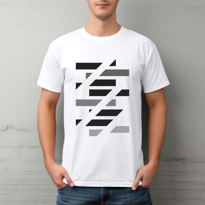 New Arrivals Summer Mens Fashion Geometric Stripe Design T-Shirts Cool Streetwear Tops Hipster Tee