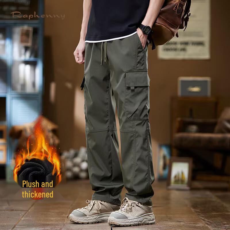 Raphenny Men s Fleece Lined Straight Leg Cargo Pants 3XL