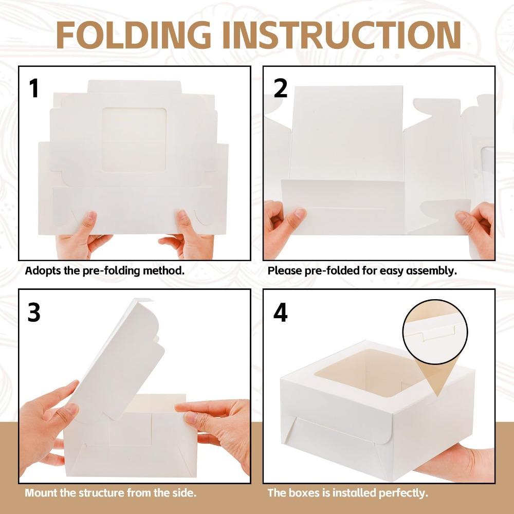 20 Stück Weiße Mittlere Leckerli-Boxen mit Fenster Kraftpapier Geschenkverpackungsboxen Geschenkboxen für Valentinstag Neujahr Ramadan Ostern Hochzeit Geburtstagsparty