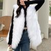 Autumn Winter Fur Vest Women Thicken Warm Plush Sleeveless Jackets Female Mid Long Women Waistcoat