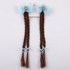 2pcs Synthetic Cartoon Bow Ponytail Snowflake Kids Ponytail Princess Girls Braids Wig  Party
