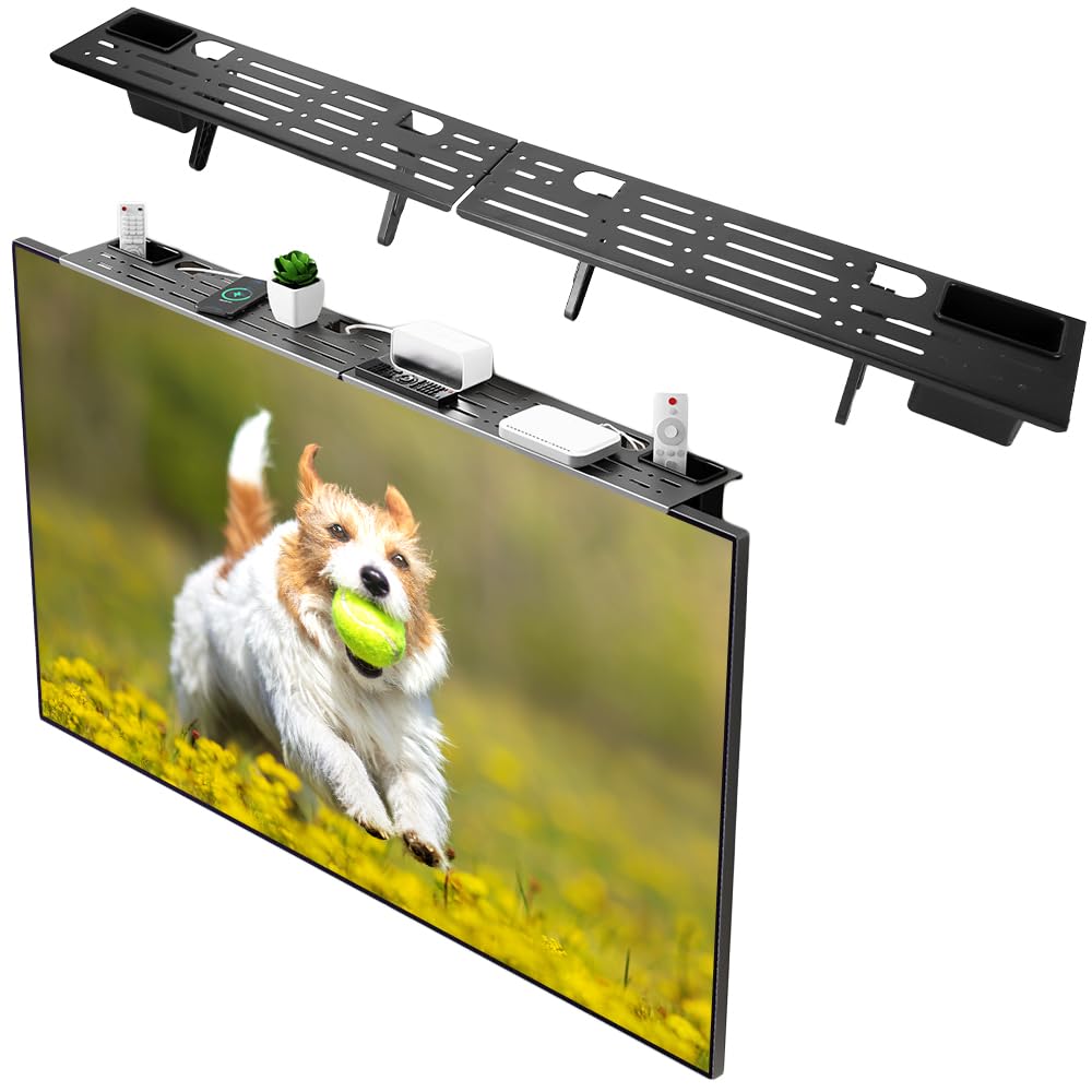 

TV Top Storage Rack Right Heat Dissipation Remote Item Utilizes Dead Cable Game Console Hanging (Left & Set) Design, Control/Small Holder, Space, чёрный