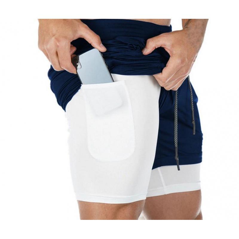 Muscle Brothers Men's Trendy Double-Layer Running Sports Shorts - Casual, Loose-Fit Outdoor Fitness Wear