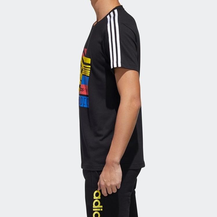Adidas Neo Printed Graphic Round Neck Slim Fit T-shirt Men Tops Black GK1516