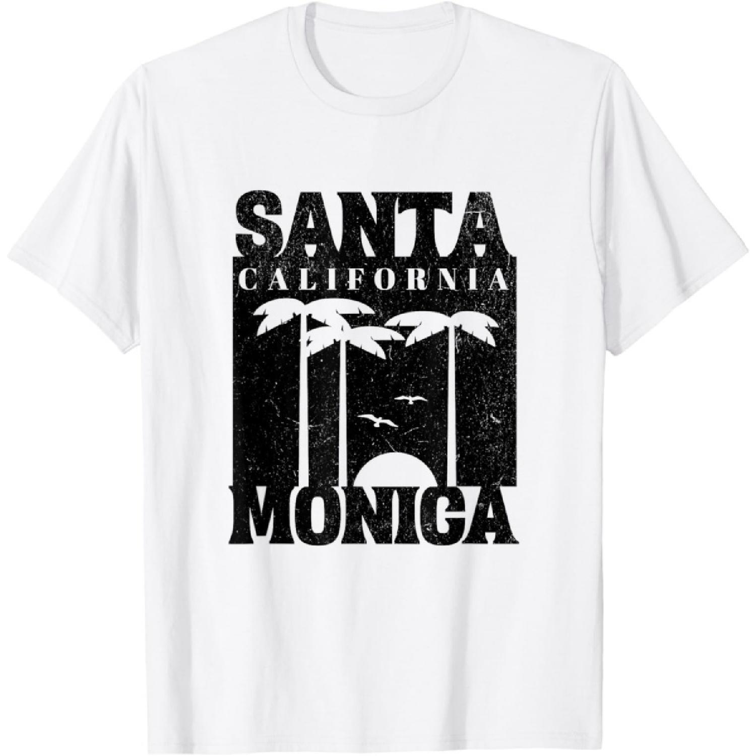 Santa Monica Beach, Cool Retro 80s Simple Graphic T-Shirt S белый