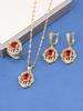12-Colors Colorful Zircon Jewelry Accessories  Gold Plated Bridal Wedding Sets Necklace And Earrings Ring For Women Gift