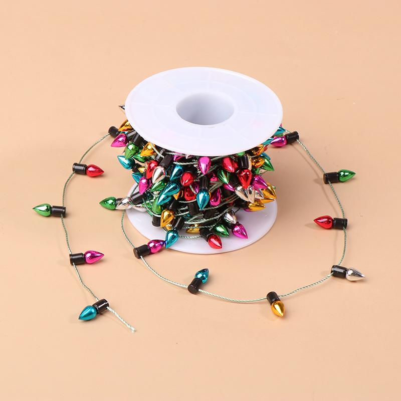 5M/Roll Christmas Garland Colorful Bulbs String Xmas Tree New Year Gift Diy Dollhouse Ornaments Party Supplies Not Led