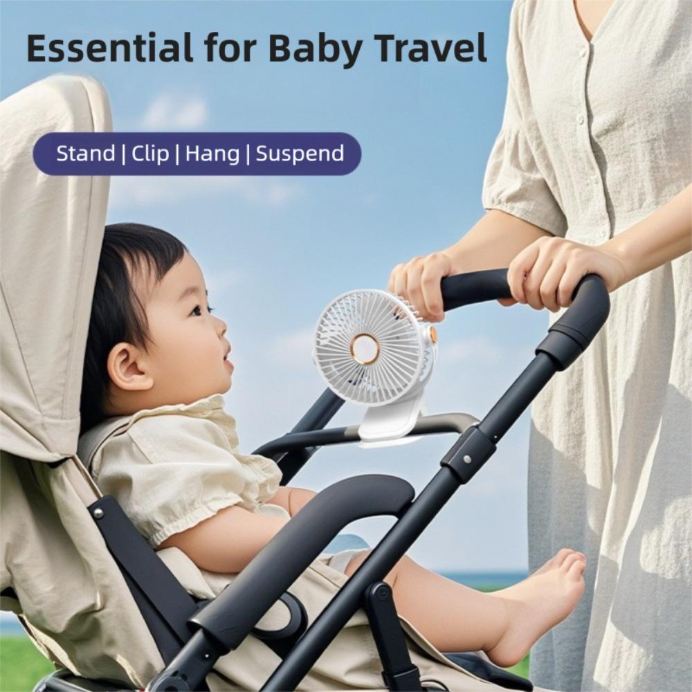 Rechargeable Mini Clip Fan USB Wireless Ceiling Fan LED Night Light Fan  for Home Camping Office