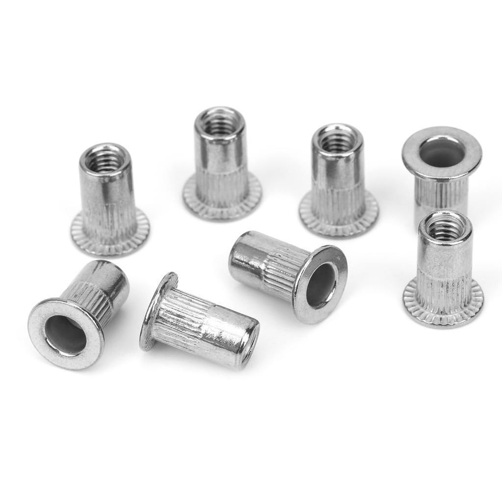 50Pcs Stainless Steel Rivet Nut Ribbing M4 Fastener Hardware Industrial Supplies