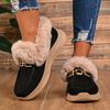 Women's Winter New Versatile Snow Boots, Fashionable Plus Size Thick Sole Height Increasing Slip-On Lazy Shoes