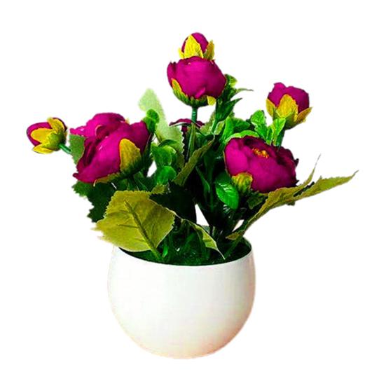 Artificial Plants Bonsai Rose Desktop Ornaments Plastic Decorating Simulated Potted Flowers