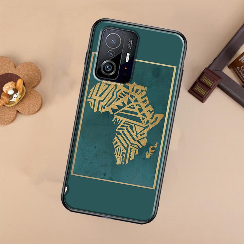 Africa Map Geography Painted For POCO X5 X4 X3 F5 Pro M4 M5s F3 F4 GT C40 Phone Case For Xiaomi 12T 11T 13 Pro 12 Lite