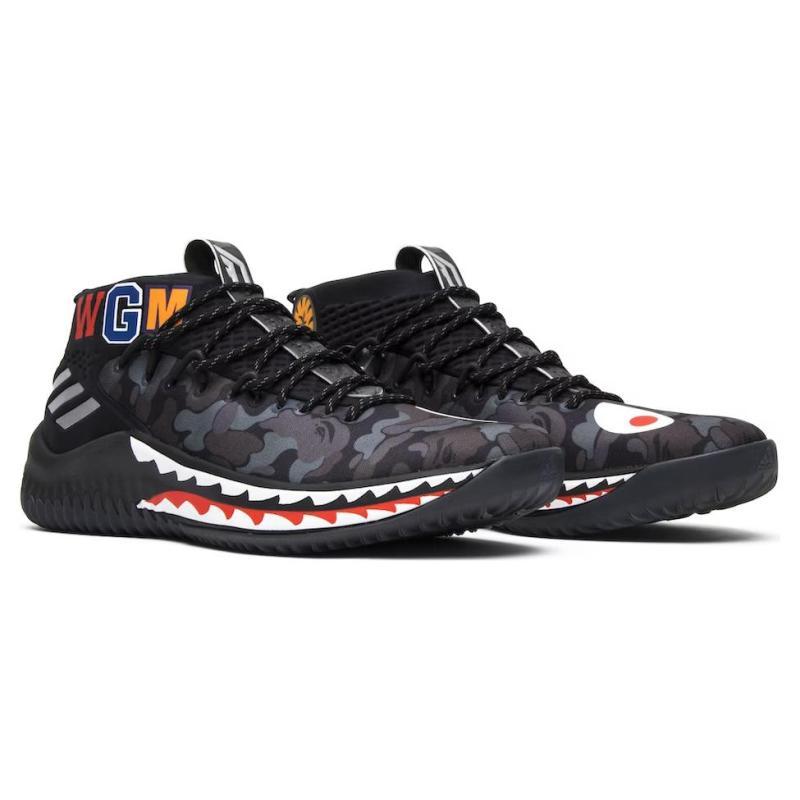 adidas A Bathing Ape X Adidas Dame 4 'Black Camo' Sneakers AP9975