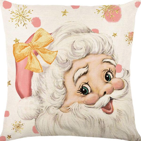 Pillow Case Home Decoration Snowman New Cartoon Christmas Sofa Yama Print Pillow Nordic Style Home