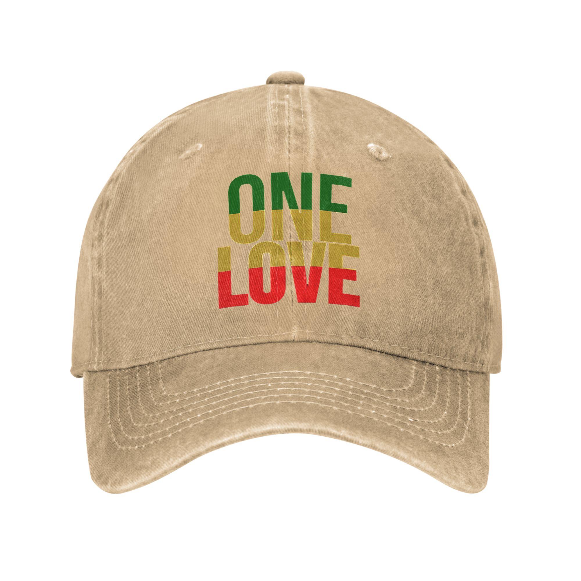 

Harajuku Vintage Style Arts Bob Marley One Love Denim Fabric Cap Casual Baseball Caps Adjustable Hat Summer Unisex Baseball Hats One Size