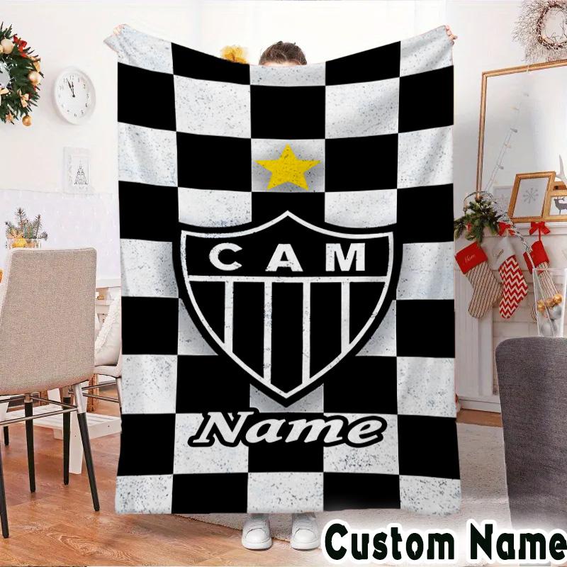 Custom Name Cam Team Spirit Throws Blanket Flannel Blankets for Couch Bed Gifts for Men Women Picnic blanket Christmas fan gifts