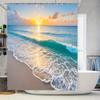 Beautiful Sunset Beach Printed Shower Curtain Waterproof Bath Decor Home Improvement Waterproof Fabric Bathroom Curtains Soft Pl