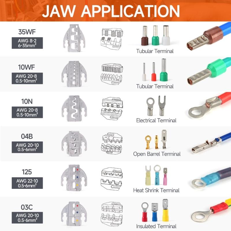 Professional Electrical Crimping Tool Set Includes Wire Stripper And Cutter For Automotive Marine Solar Applications