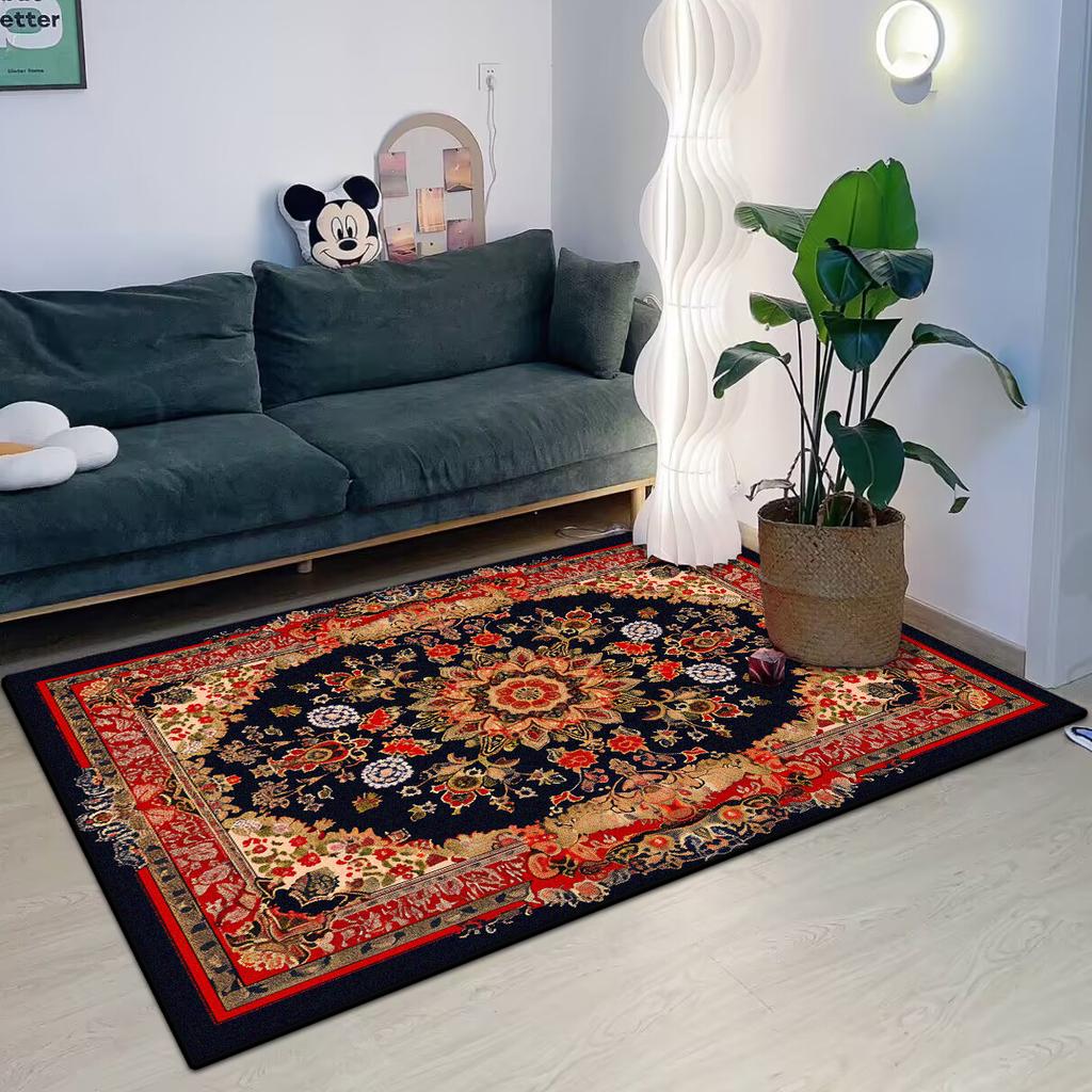 Persian Style Carpet for Living Room Home Decoration Retro Large Size Rug Soft Bedroom Carpet Non-slip Bedside Mats Washable