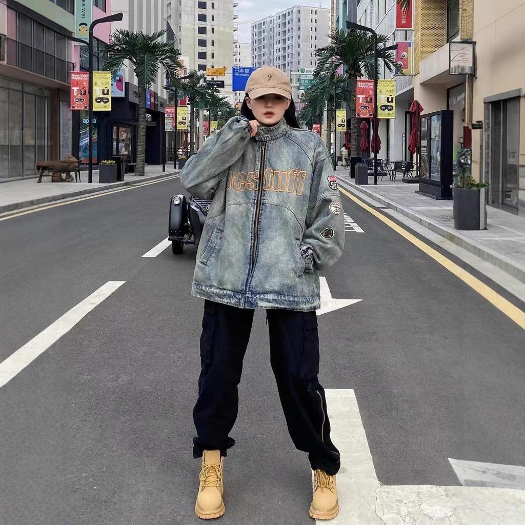 Nová jarní džínová bunda: Dámský volný, ležérní podzimní kabát v korejském stylu