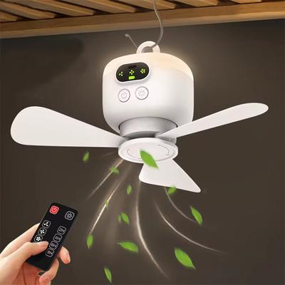 Přenosný stropní ventilátor pro kempingový stan, 8000mAh dobíjecí, bezdrátový, dálkové ovládání, se světlem, cirkulátor vzduchu pro venkovní, vnitřní a přístřešek