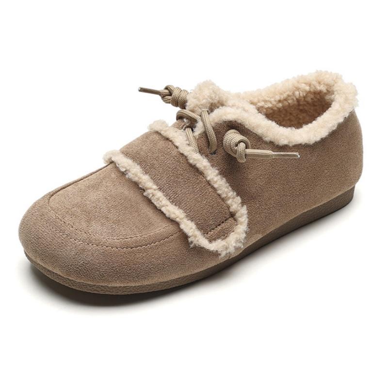 Women s Flats Warm Shoes Winter Fashion New Concise Short Plush Soft Shoes Solid Color Women Cotton Shoes 43 хаки 4970₽
