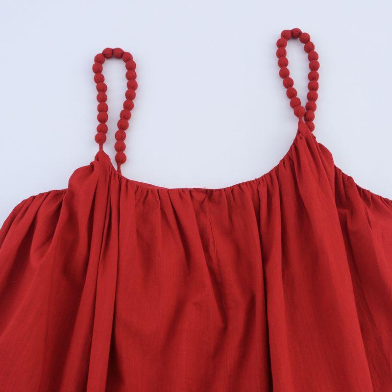 Kaslead New Women Clothes Western Style Fashion Simple Loose Beaded Sling Dress 5770225