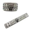 Hip-hop Punk Skull Buckle Rhinestone Bracelet Design European and American Popular Diamond-encrusted PU Leather Bracelet