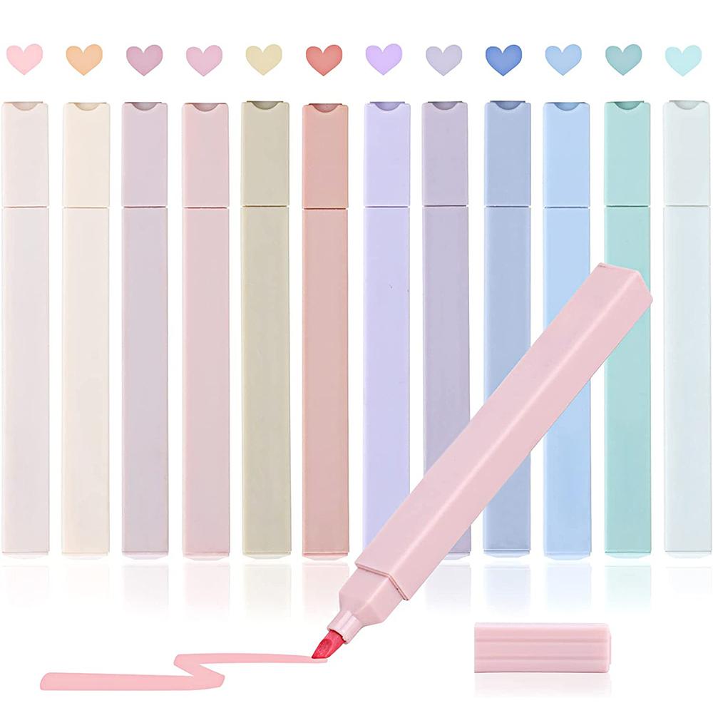 Kit 6/12pcs Morandi Color Highlighter Pen Set for Taking Notes