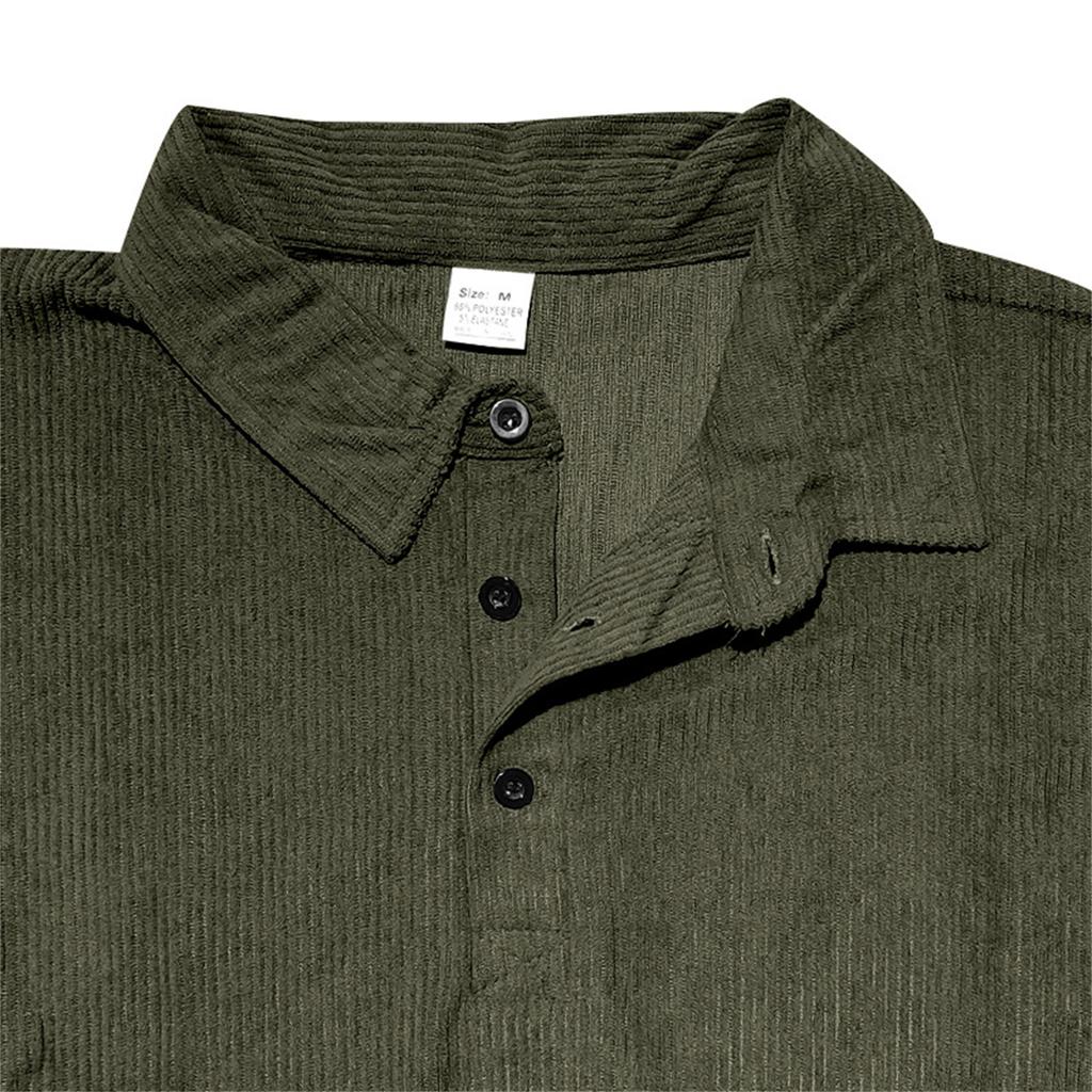 Solid Color Men's Sweatshirt Fall/winter Half-zip Corduroy Casual Stand-up Collar Long-sleeved Top