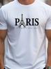Paris Eiffel Tower Graphic Teefor Unisex Casual Short Sleeve Round Neck Tshirt