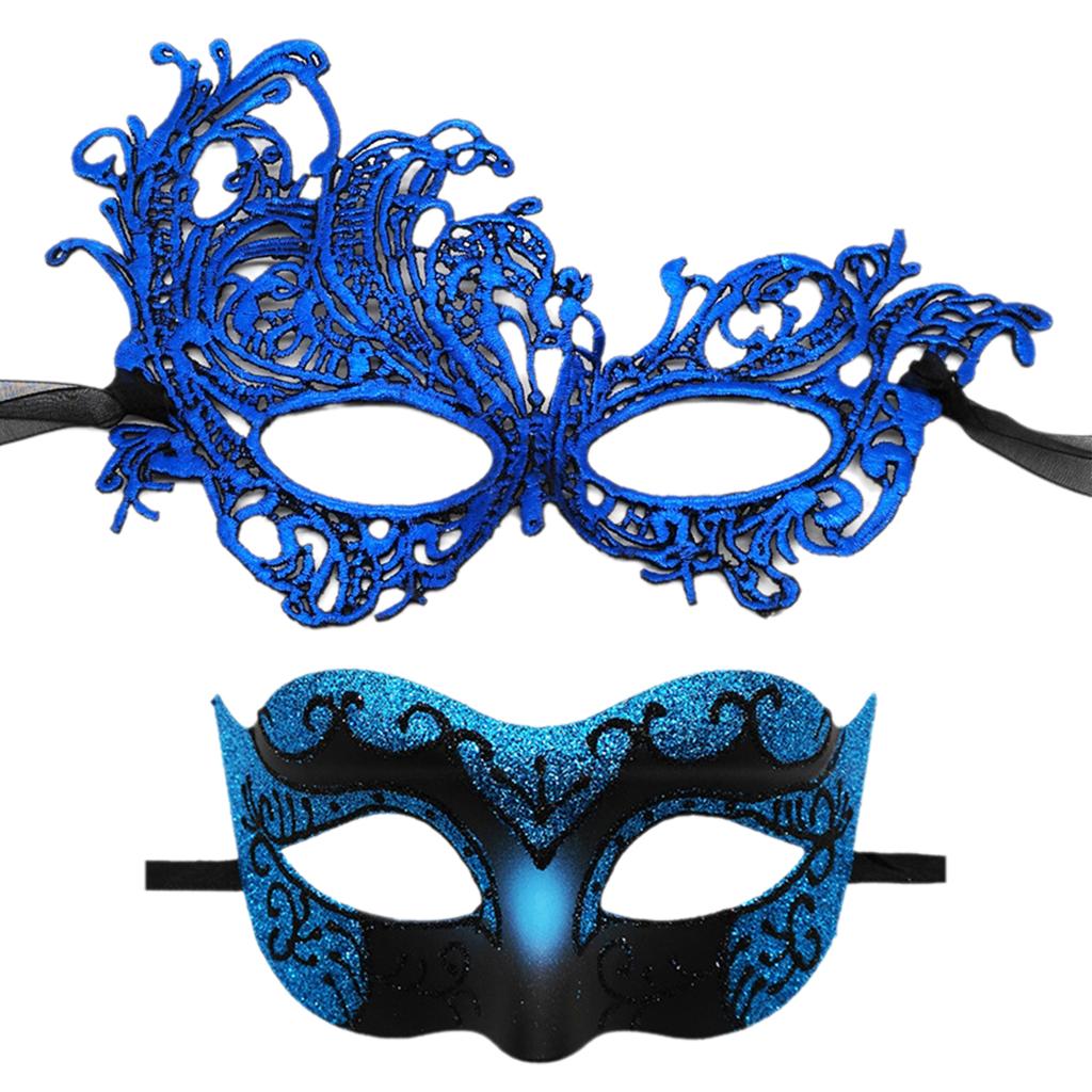 Set of 2 Elegant Party Masks Accessory Luxurious His And Hers Half Face Jazz Masks For Costume Balls And Themed Events