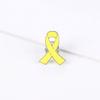Set of 10 Awareness Pin Yellow Ribbon Shaped Brooches Colorful Lapel Pin Jewelry Stylish Enamel Breastpins for Women