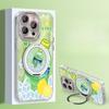 Summer Soda Stand Suitable for Apple 13promax Fulcrum Mobile Phone Case 16 Folding Rotating 14 Feather Yarn 15 Huawei