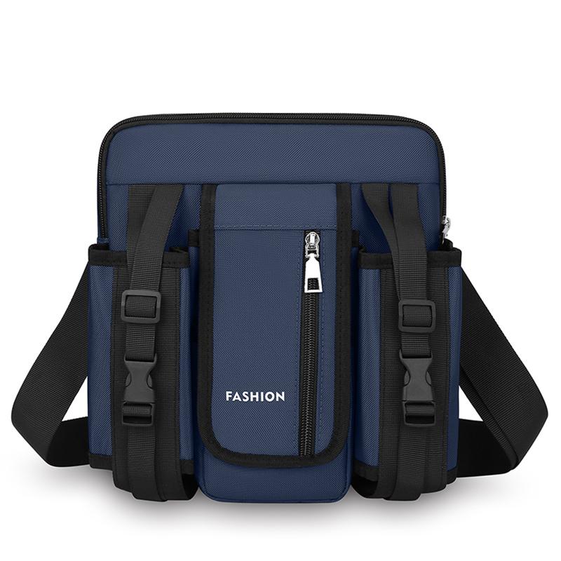Men Crossbody Bag Single Shoulder Bags Big Capacity Storage Bag Fashion Multi-Pockets Outdoor Cup Bag