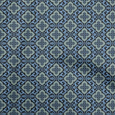 Cotton Flex Navy Blue Fabric Block Sewing Material Print Fabric By The Yard 40 Inch