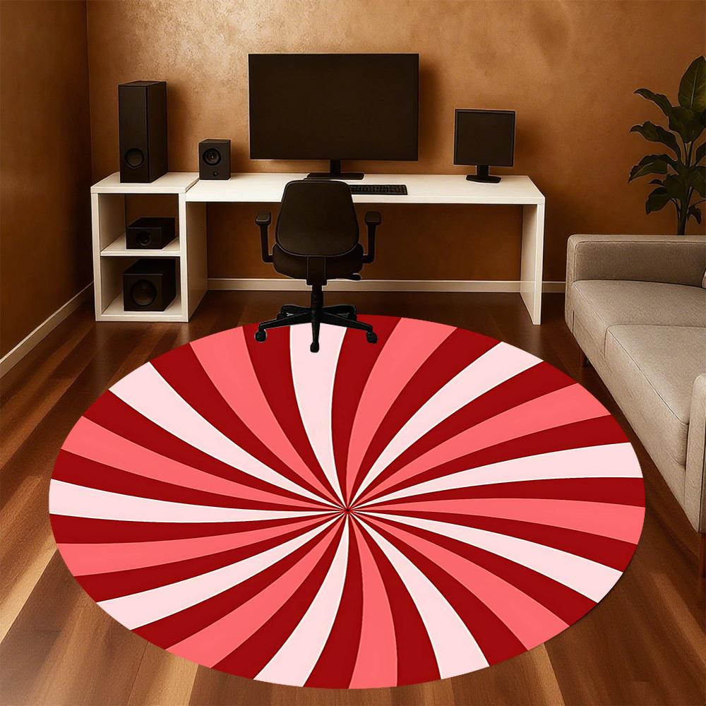 1pc circle pattern Round Chair mat Area Rug - Non-Slip, Floor Mat for Office, Bedroom, and Indoor Decor -1002292