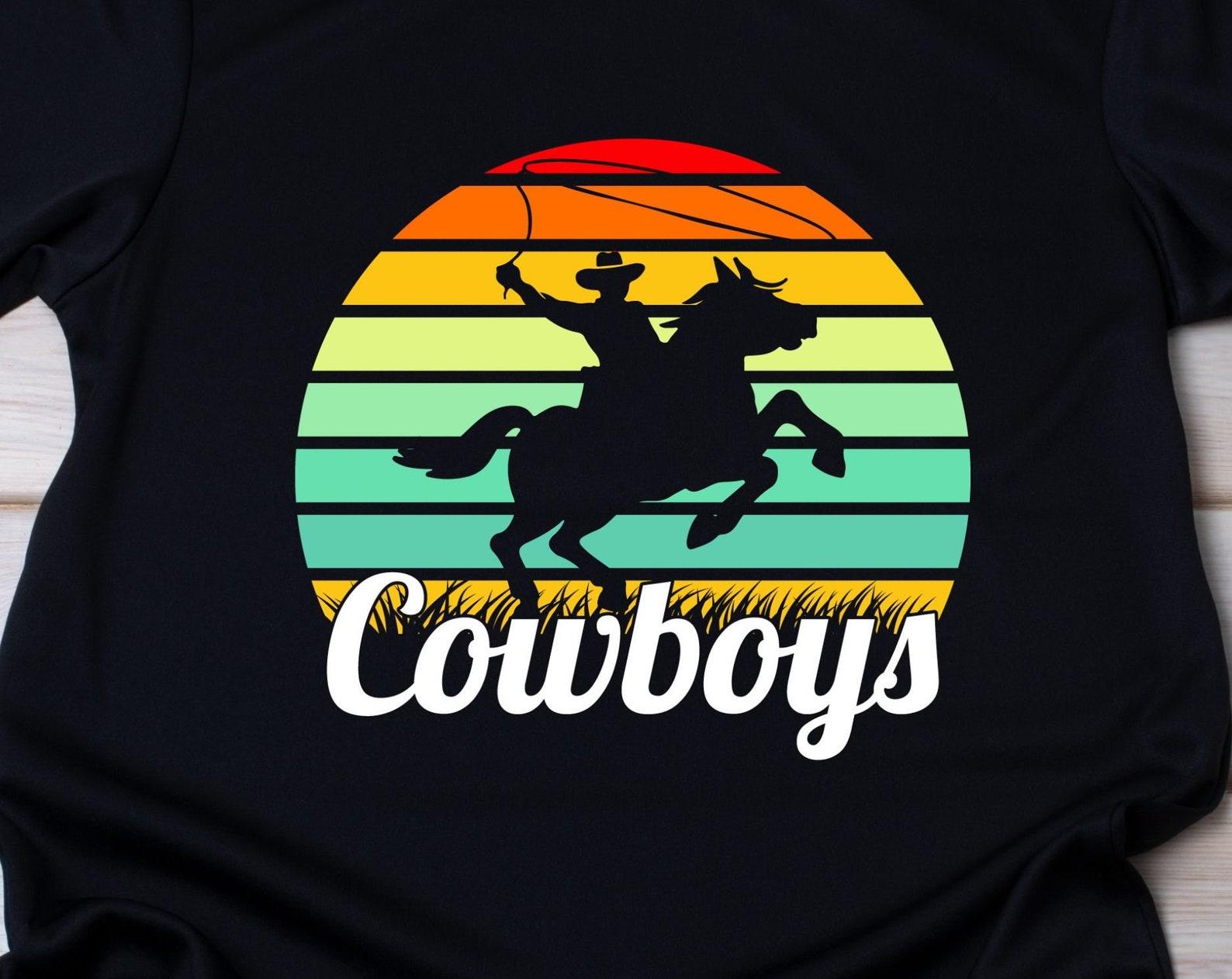 Cowboys, cowboy tshirt, cowboy shirt, retro tshirt, country western tee, western decor L