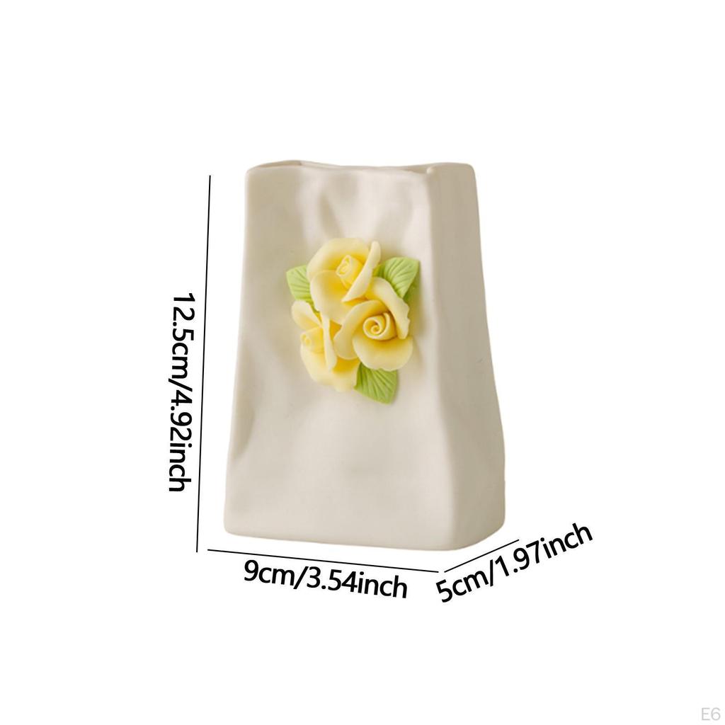 Chinese Handmade Porcelain Flower Vase Holder Desk Decoration Flowerpot for Holidays Birthday