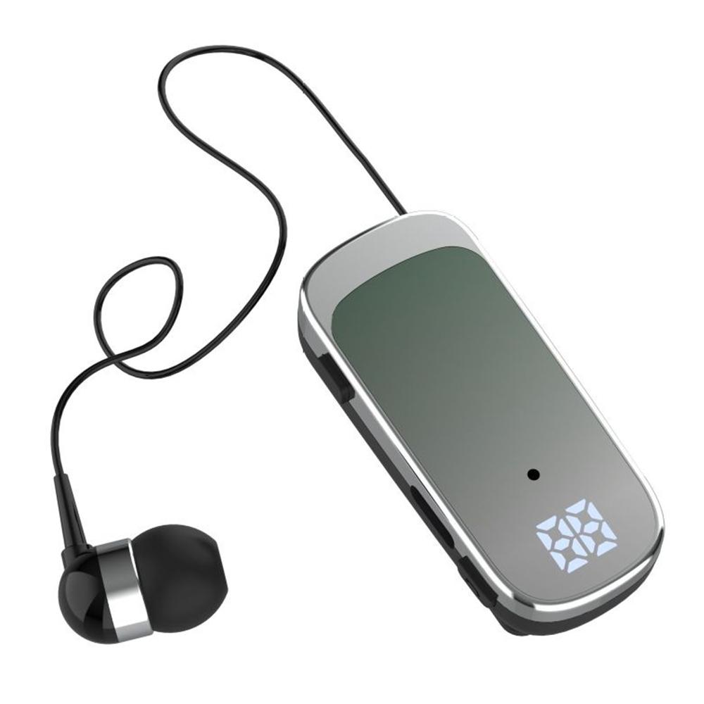

K65 Incoming Call Vibration Digital Display Retractable Lavalier Bluetooth-compatible Earphones Green