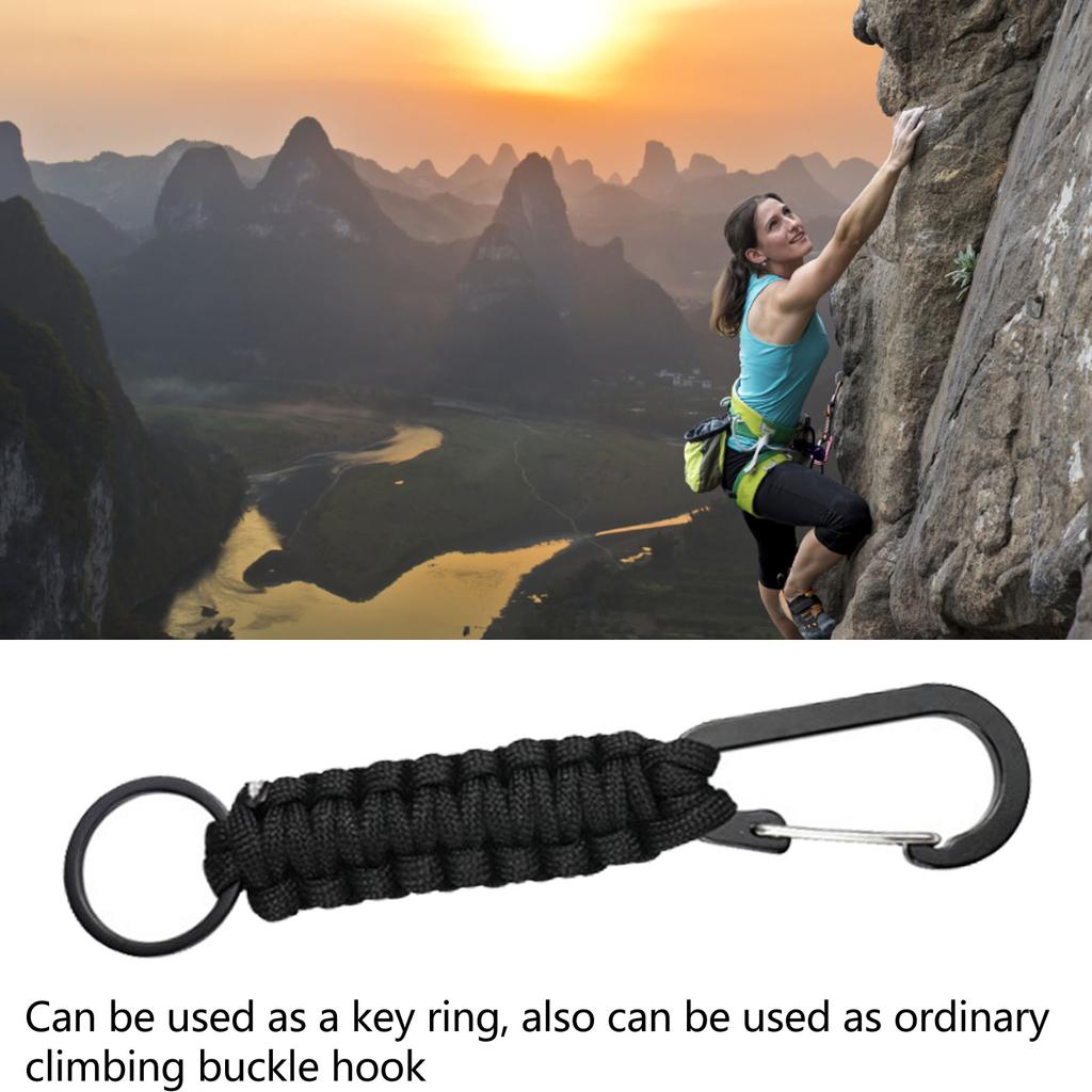 Outdoor Mountaineering Buckle Hand Woven Sports Carabiner Umbrella Rope Car Key Chain