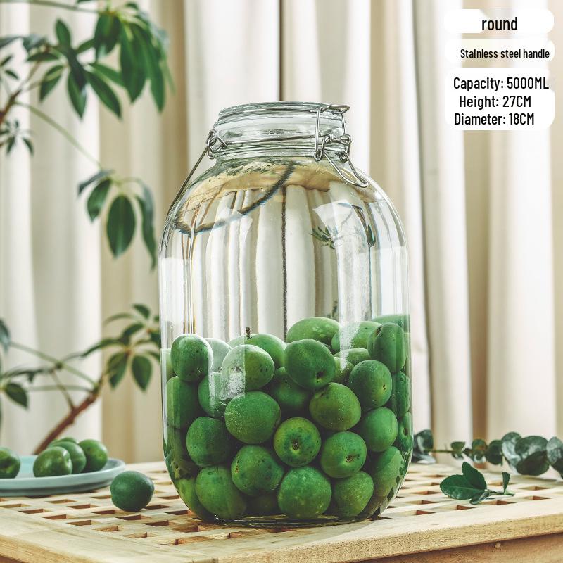 Glass Sealing Jar with Stainless Steel Buckle for Food Storage - Ideal for Tea, Grains, and Cereals In the Kitchen