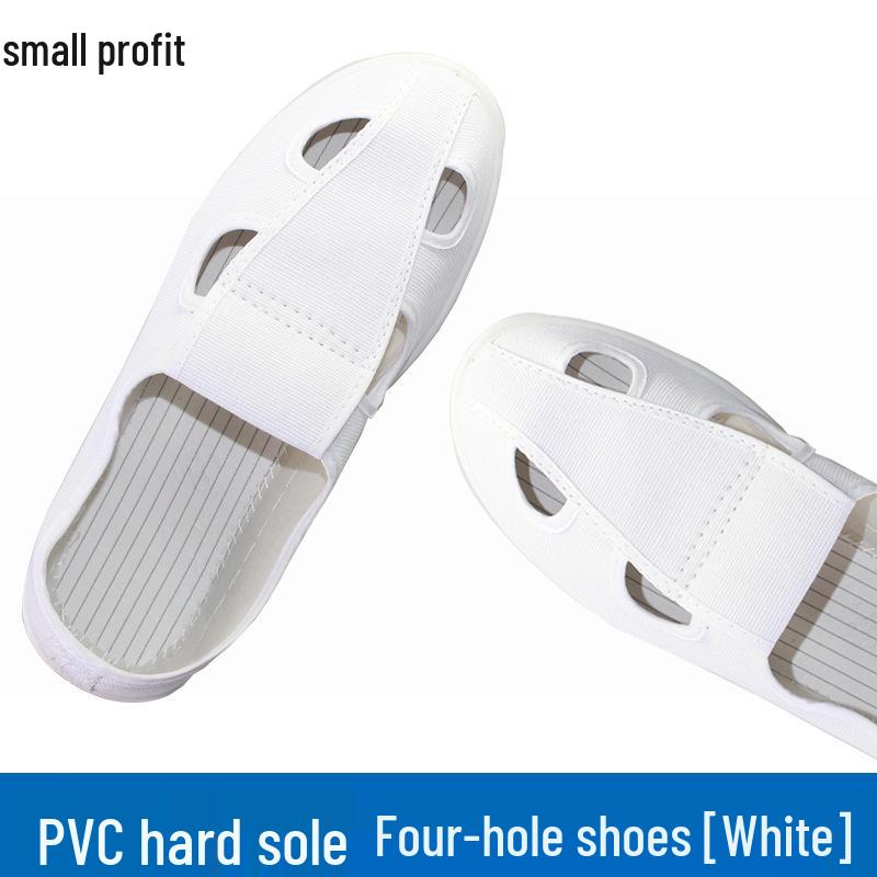 Lightweight Anti-Static PVC Work Shoes for Men & Women - Dust-Free, Hard Sole, Four-Hole Design