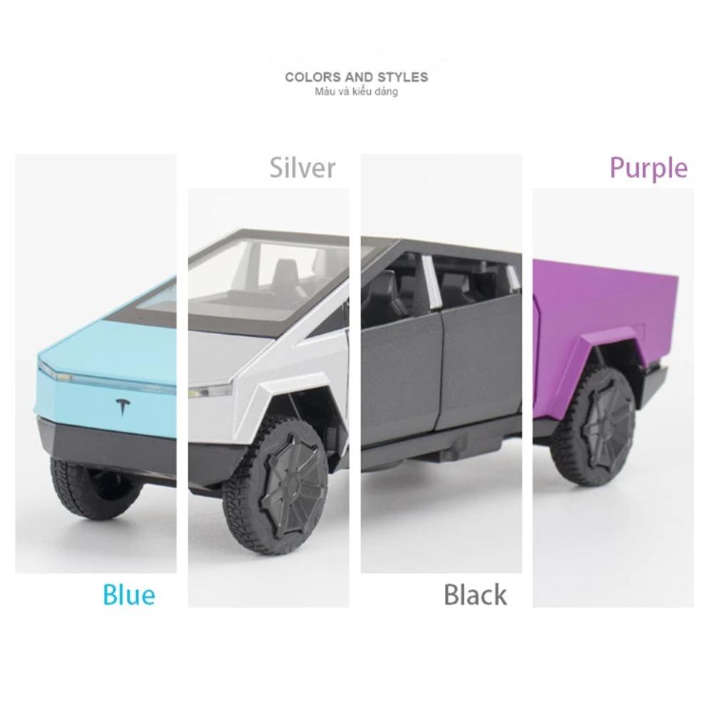 1/32 Tesla Truck Cyber Juguete Camioneta Pick-up Modelo de Camión de Aleación Coche de Metal Fundido a Presión Vehículos Todoterreno Modelo de Coche Sonido Luz Coche Regalos para Niños