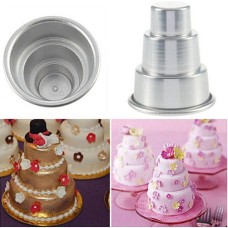 Diy Mini 3-Tier Cupcake Pudding Chocolate Cake Mold Baking Pan Mould Party