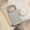 Korean Style Gold-Plated Peach Star Plaid Magnetic Phone Case for iPhone 16/17 Pro Max/15/14P
